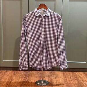 Calvin Klein Men's Gingham Shirt - Purple and White